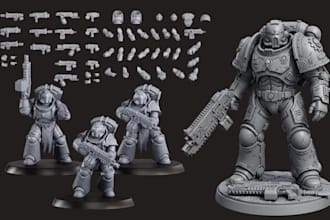 sculpt custom warhammer 40k bits kitbash parts upgrade dnd tabletop figurine stl