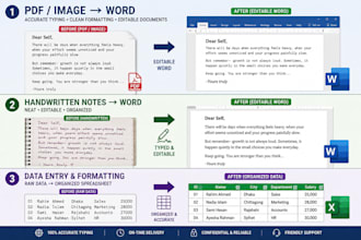 type and retype PDF, images, and scanned documents into word