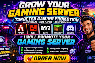 discord server promotion, fivem ads, rust, dayz, minecraft, gaming promotion