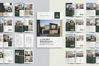 design real estate brochure, property catalog, listing presentation and flyer