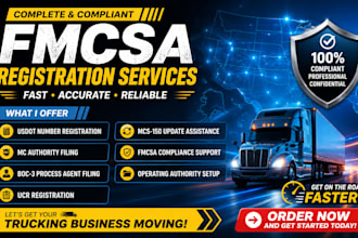handle fmcsa registration, usdot, mc number and boc 3 filing