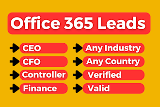 provide targeted office 365 email lead lists