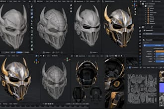 sculpt custom 3d cosplay masks, halloween masks and wearable props