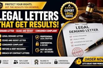 draft legal demand letter, cease and desist letter, and consumer complaint