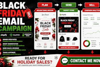 create black friday and christmas email campaigns for shopify