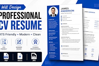 design professional CV resume and social media post