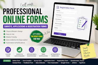 create professional online forms, surveys, applications and registration forms