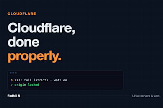 set up cloudflare properly with dns SSL waf rules and caching