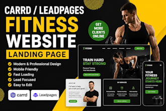 carrd leadpages gym health fitness personal trainer yoga website landing page