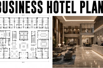 design business hotel floor plans commercial hospitality blueprint cad