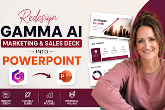 redesign your gamma ai marketing sales deck into powerpoint professionally