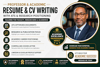 create a professor resume and academic CV with ats and research positioning
