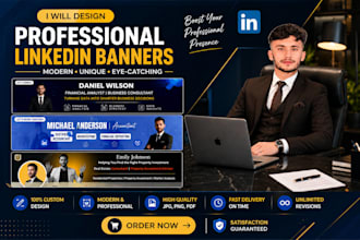 design a professional linkedin banner  for your profile
