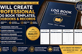 design custom logbook templates, daily logs and record sheets