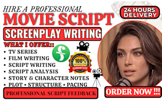 adapt your book, story, or idea into a professional screenplay or film script