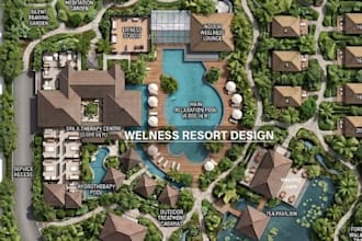 design a professional hotel resort and property map