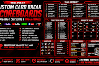 create custom card break scoreboards and team boards
