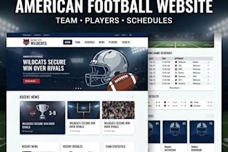 create a professional american football website