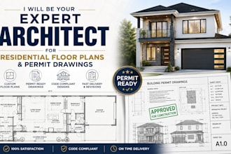 be your expert architect for residential floor plans and permit drawings