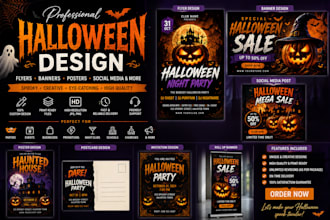 halloween banner flyer design spooky creative fun eye catching designs creative