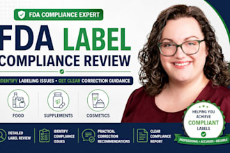 review your food, supplement or cosmetic label for fda compliance