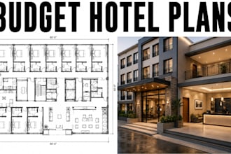 design budget hotel floor plans hospitality construction blueprint cad
