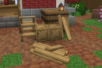 create custom minecraft 3d model blockbench animation, texture