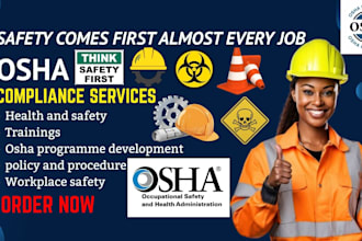 create osha safety manuals, sops, policies, safety plans, compliance documents