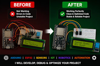 develop and troubleshoot your arduino, esp32, sensor system and prototype boards