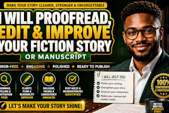 proofread, edit, and improve your fiction story, manuscript and short story