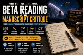 beta read your manuscript and give actionable story feedback