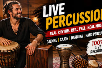 record djembe cajon darbuka and hand percussion for your song