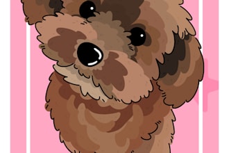 your pet or plushie in a cute style