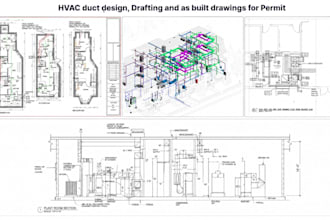 hvac duct design, drafting and as built drawings for permit