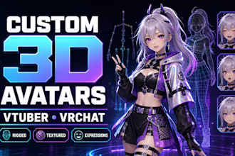 create custom 3d vtuber and vrchat avatars with rigging and texturing