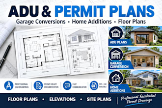 create adu permit plans house additions and garage conversion plans