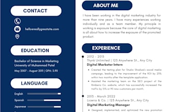create a professional ats friendly CV or resume