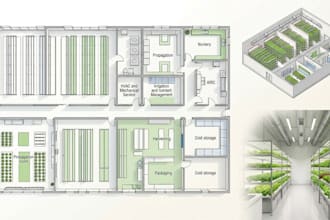 design an indoor vertical farm and cea facility layout