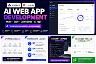build a base44 or lovable web app, mvp or ai app