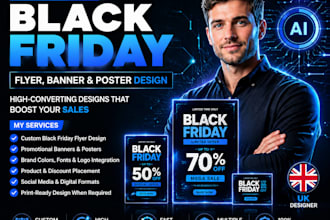 design a stunning black friday flyer banner or promotional poster