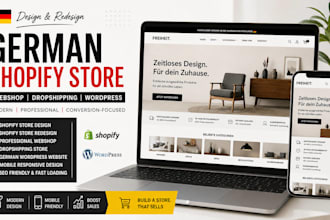 design or redesign a professional german shopify store webshop wordpress website