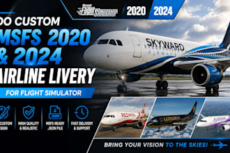 do custom msfs 2020 and 2024 airline livery for flight flight aircraft simulator