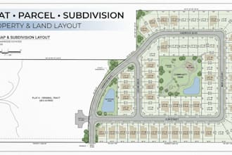 design professional plat map, property map, parcel map, subdivision land layout
