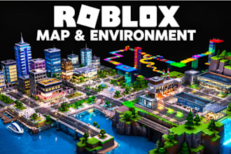 make a roblox map, environment, game world, city, or obby and tycoon environment