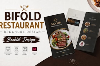 design bifold restaurant brochure design booklet in adobe indesign pdf