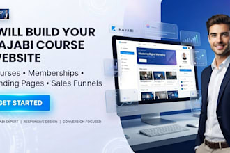 build do kajabi website, kajabi landing page, kajabi online course