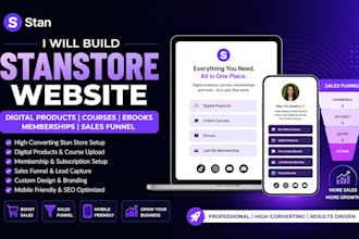 build stanstore website digital products courses ebooks memberships sales funnel