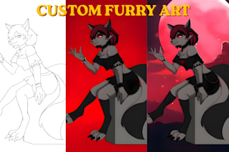 draw furry art fursona character design, nsfw or sfw illustration