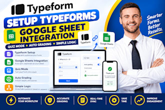 setup typeforms google sheet integration quiz mode auto grading simple logic