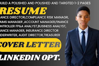 write accounting resume, finance resume, banking resume and investment resume